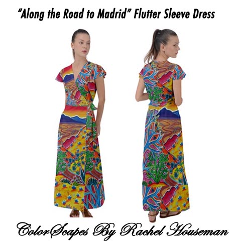 Flutter Sleeve Dress, ColorScapes, Fine Art Fashions, Dress, Desgner, Fashions