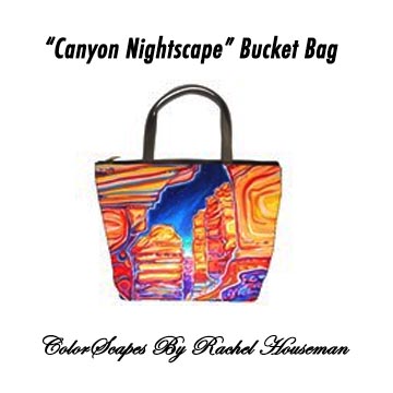 Rachel Houseman, Designer, Purse, Bucket Bag, ColorScapes, Cactus, Southwest