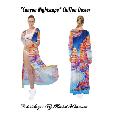 Chiffon Duster, Duster, Beach Cover, Cover-Up, Beach Gear, Kimono, Colorful