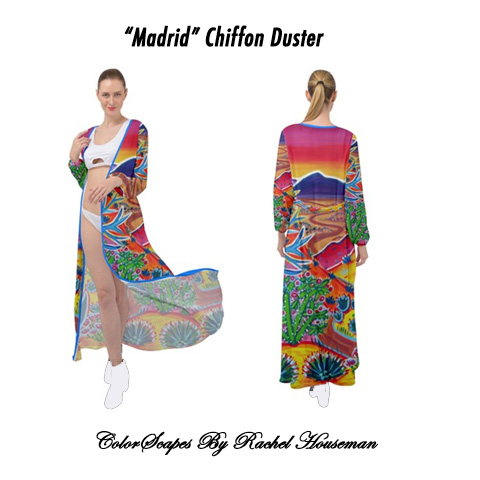 Chiffon Duster, Duster, Beach Cover, Cover-Up, Beach Gear, Kimono, Colorful