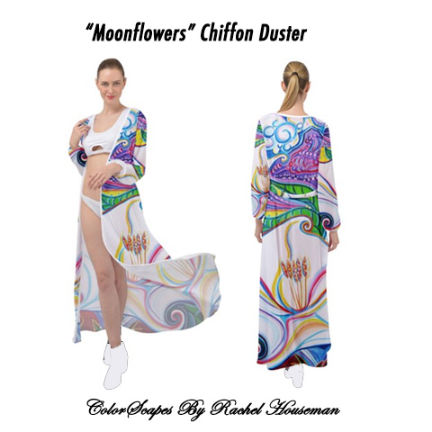 Chiffon Duster, Duster, Beach Cover, Cover-Up, Beach Gear, Kimono, Colorful