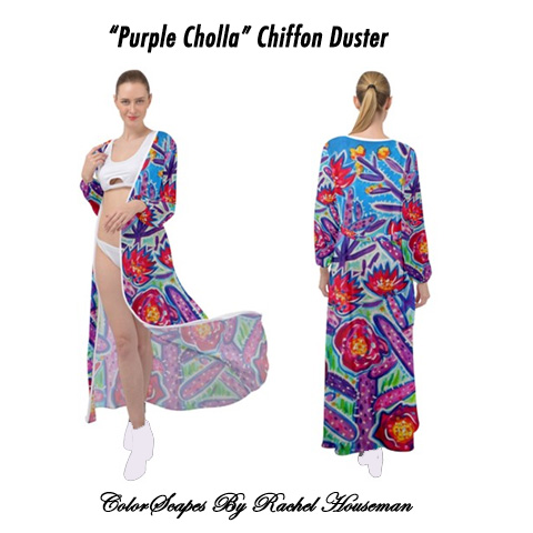 Chiffon Duster, Duster, Beach Cover, Cover-Up, Beach Gear, Kimono, Colorful