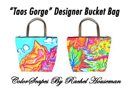Rachel Houseman, Designer, Purse, Bucket Bag, ColorScapes, Cactus, Southwest
