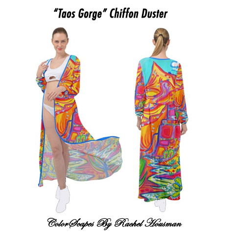 Chiffon Duster, Duster, Beach Cover, Cover-Up, Beach Gear, Kimono, Colorful