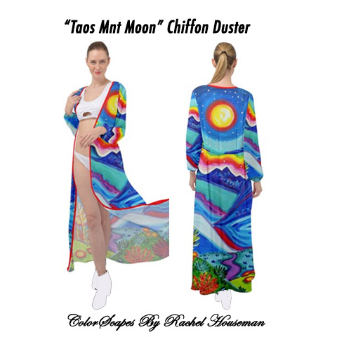 Chiffon Duster, Duster, Beach Cover, Cover-Up, Beach Gear, Kimono, Colorful