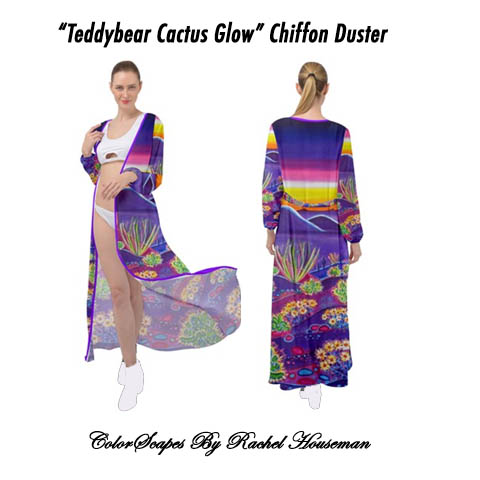 Chiffon Duster, Duster, Beach Cover, Cover-Up, Beach Gear, Kimono, Colorful