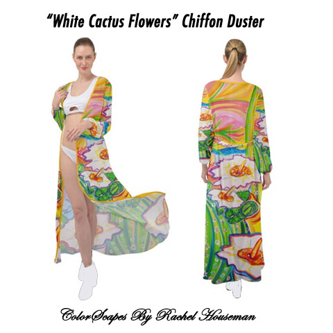 Chiffon Duster, Duster, Beach Cover, Cover-Up, Beach Gear, Kimono, Colorful