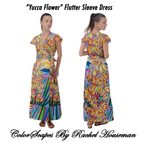 Flutter Sleeve Dress, ColorScapes, Fine Art Fashions, Dress, Desgner, Fashions