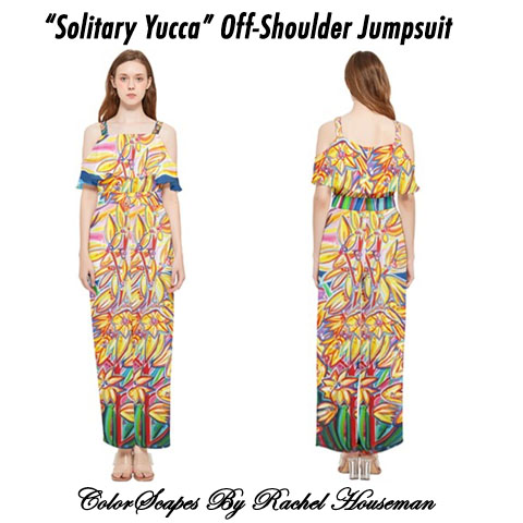 Off Shoulder Jumpsuit, Onsie, Fashion, ColorScapes, Paysuit, Romper, Cactus Art